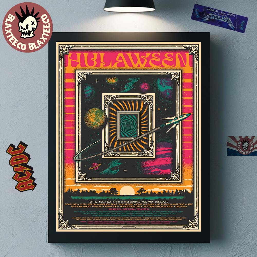 Hulaween Live Oak Florida 2025 Gig Poster At Spirit Of The Suwannee Music Park From October 30 To November 2 2025 Home Decor Poster Canvas - T-Shirt, Sweatshirt, Hoodie