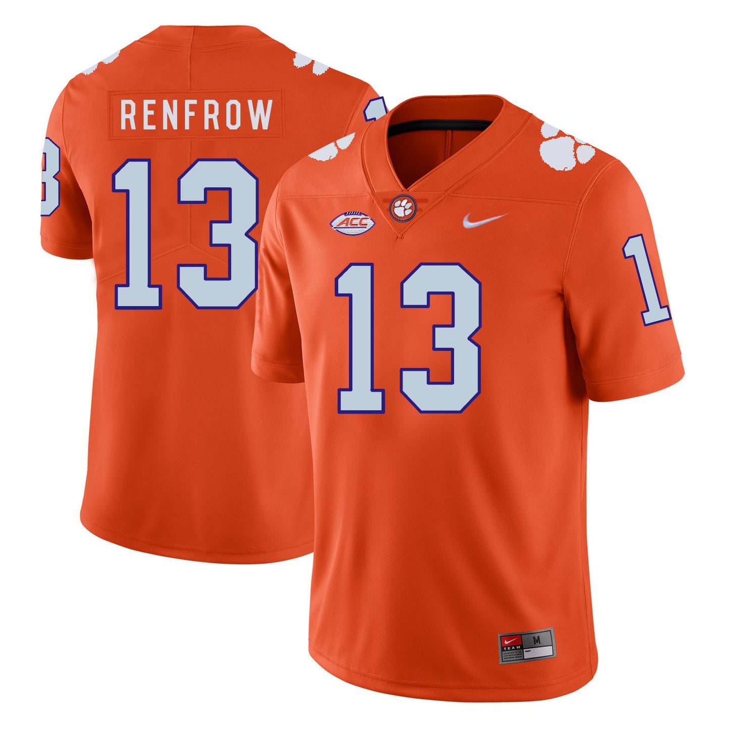 Hunter Renfrow 13 Orange College Football Jersey football jersey product view 1