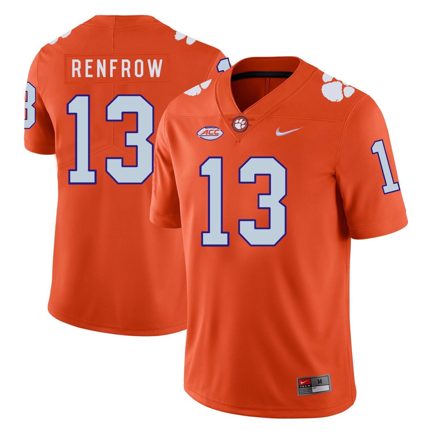 Hunter Renfrow 13 Orange College Football Jersey football jersey product view 1