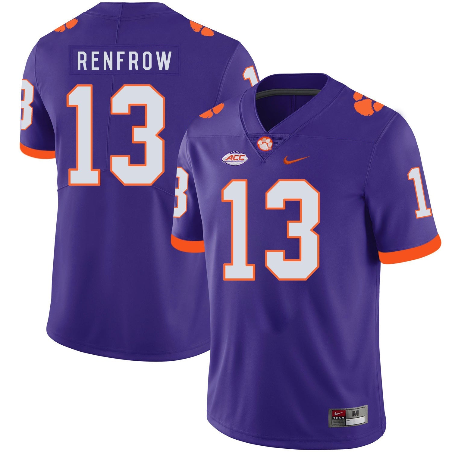 Hunter Renfrow 13 Purple College Football Jersey football jersey product view 1