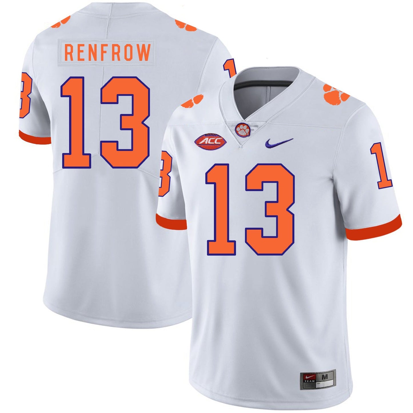 Hunter Renfrow 13 White College Football Jersey football jersey product view 1