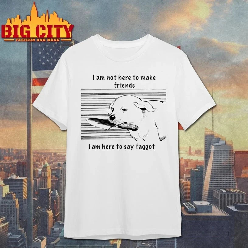 I Am Not Here To Make Friends I Am Here To Say Faggot shirt Unisex T-shirt, Sweatshirt, Hoodie, Long Sleeve Tee - T-Shirt, Sweatshirt, Hoodie