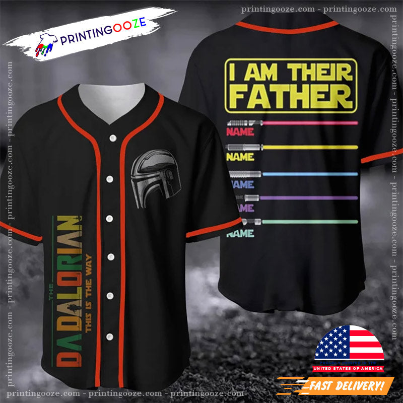 I Am Their Father Personalized Baseball Jersey, Daddy Father’s Day Gifts baseball jersey product view 1
