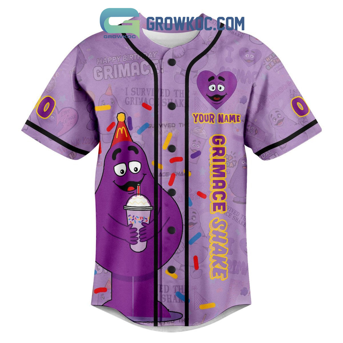 I Drank A Grimace Shake And Survived Personalized Baseball Jersey baseball jersey product view 2