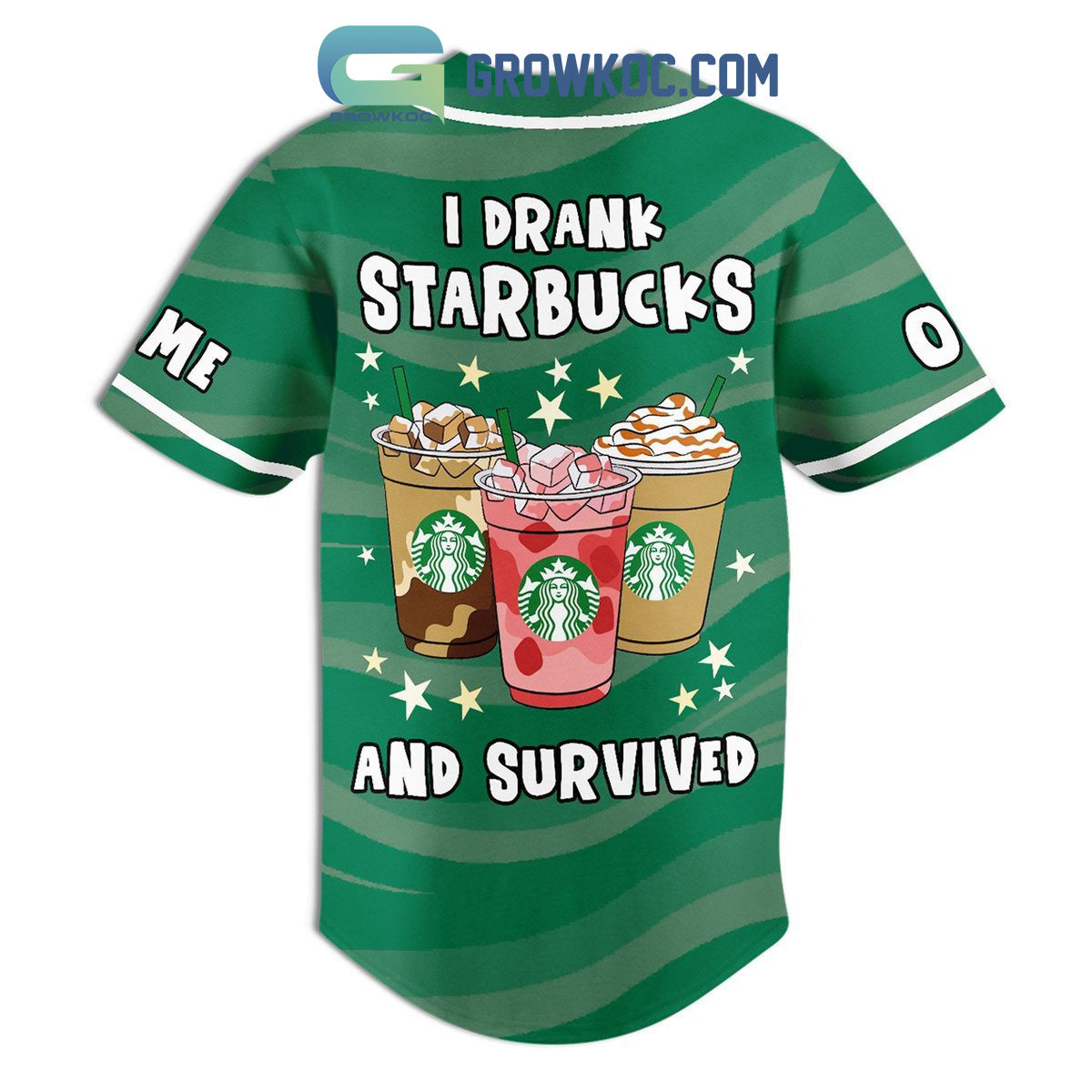 I Drank Starbucks And Survived Personalized Baseball Jersey baseball jersey product view 2