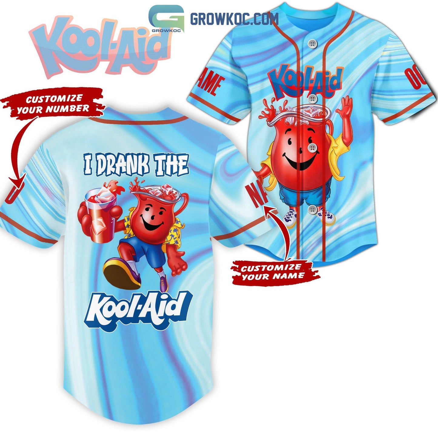 I Drank The Kool Aid Personalized Baseball Jersey baseball jersey product view 1