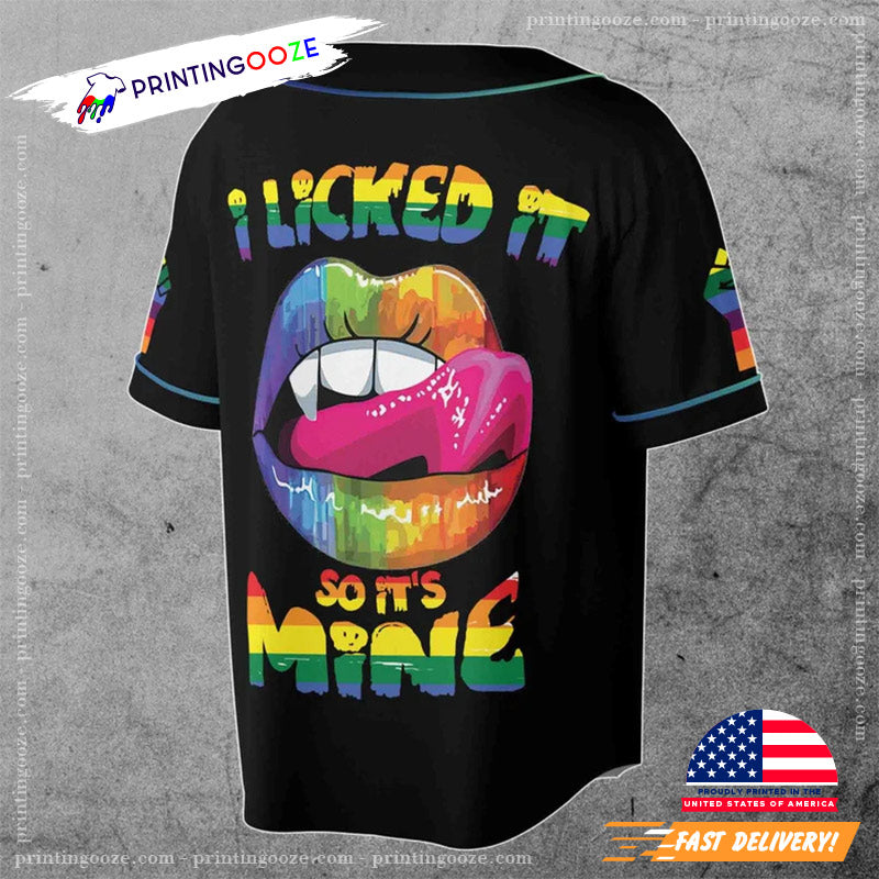 I Licked It So It’s Mine Pride Month Baseball Jersey baseball jersey product view 2