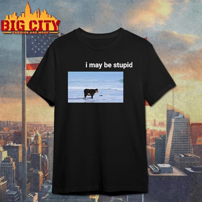 I May Be Stupid Cow On Beach Meme Shirt Unisex T-shirt, Sweatshirt, Hoodie, Long Sleeve Tee - T-Shirt, Sweatshirt, Hoodie