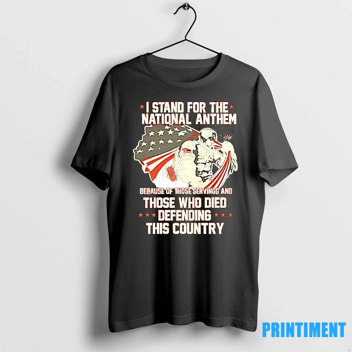 I Stand For The National Anthem Veteran Tshirts Sweater Unisex T-shirt, Sweatshirt, Hoodie, Long Sleeve Tee - T-Shirt, Sweatshirt, Hoodie