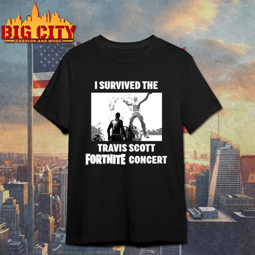 I Survived The Travis Scott Fortnite Concert shirt Unisex T-shirt, Sweatshirt, Hoodie, Long Sleeve Tee - T-Shirt, Sweatshirt, Hoodie