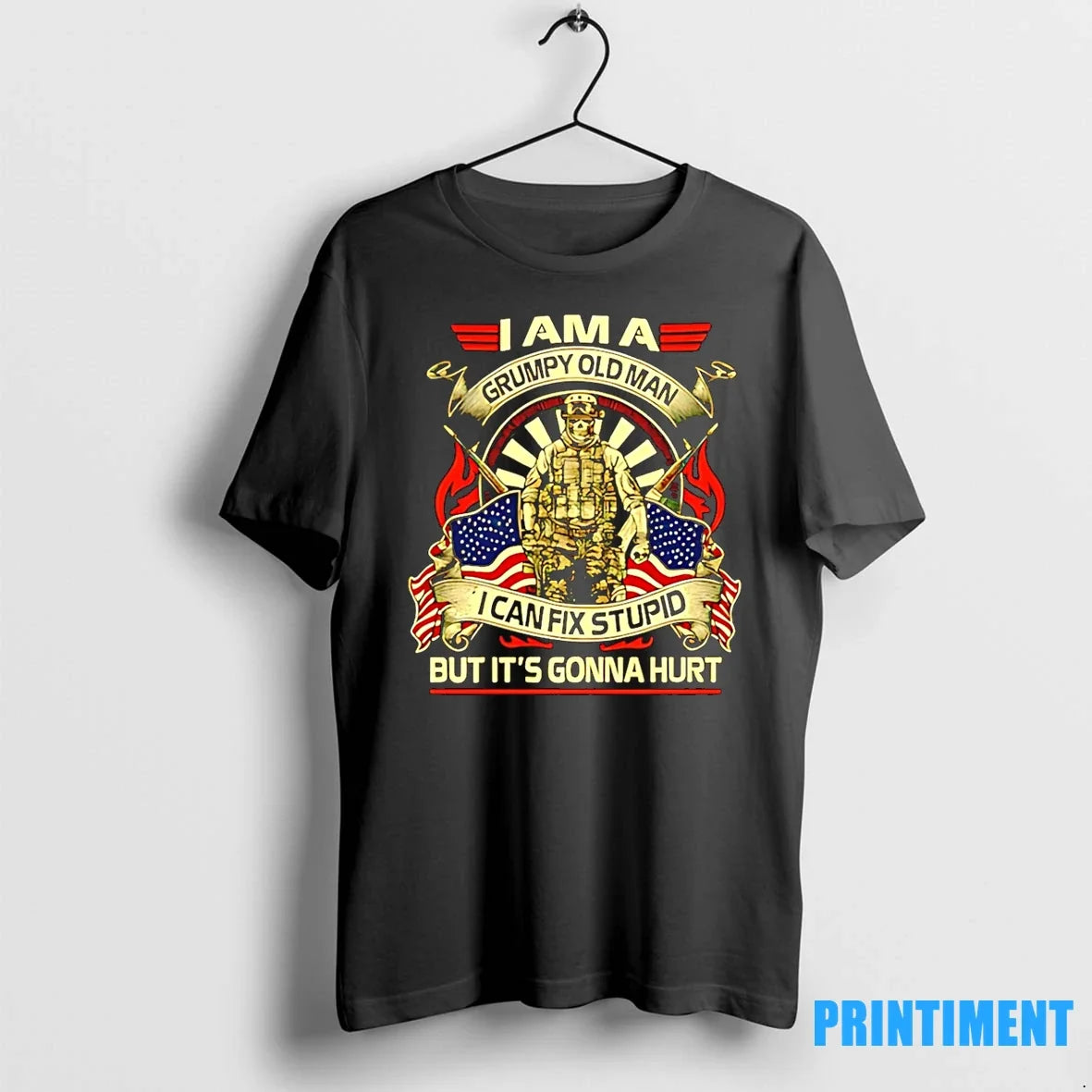 I Am A Grumpy Old Man I Can Fix Stupid But Its Gonna Hurt Veteran Unisex T-shirt, Sweatshirt, Hoodie, Long Sleeve Tee - T-Shirt, Sweatshirt, Hoodie