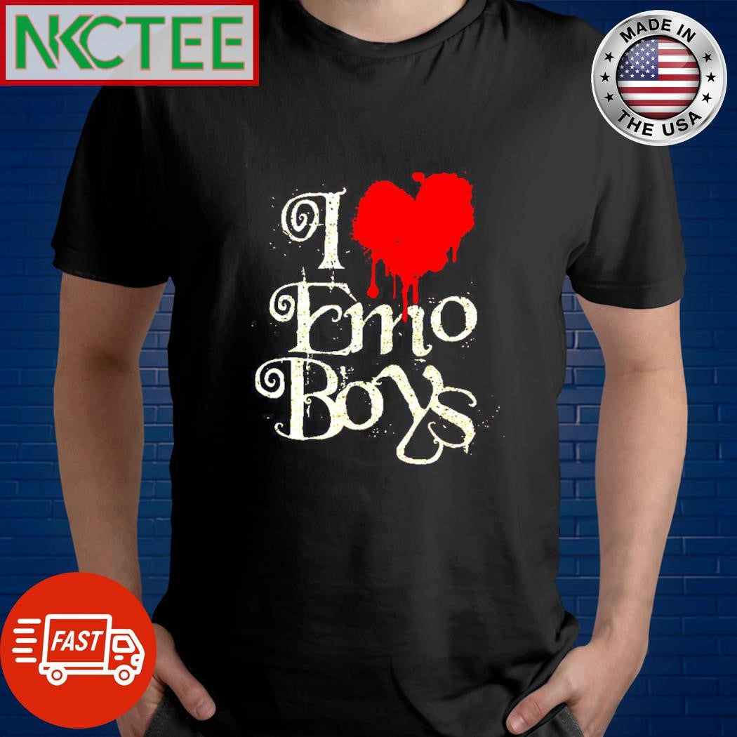 I love Emo Boys heart shirt Unisex T-shirt, Sweatshirt, Hoodie, Long Sleeve Tee - T-Shirt, Sweatshirt, Hoodie