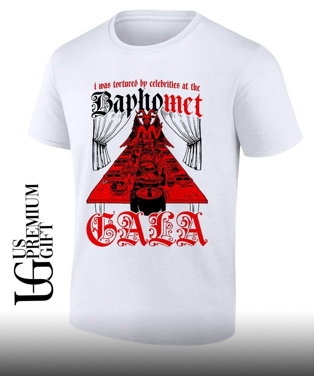 I was Tortured by celebrities at the Baphomet Gala shirt Unisex T-shirt, Sweatshirt, Hoodie, Long Sleeve Tee - T-Shirt, Sweatshirt, Hoodie