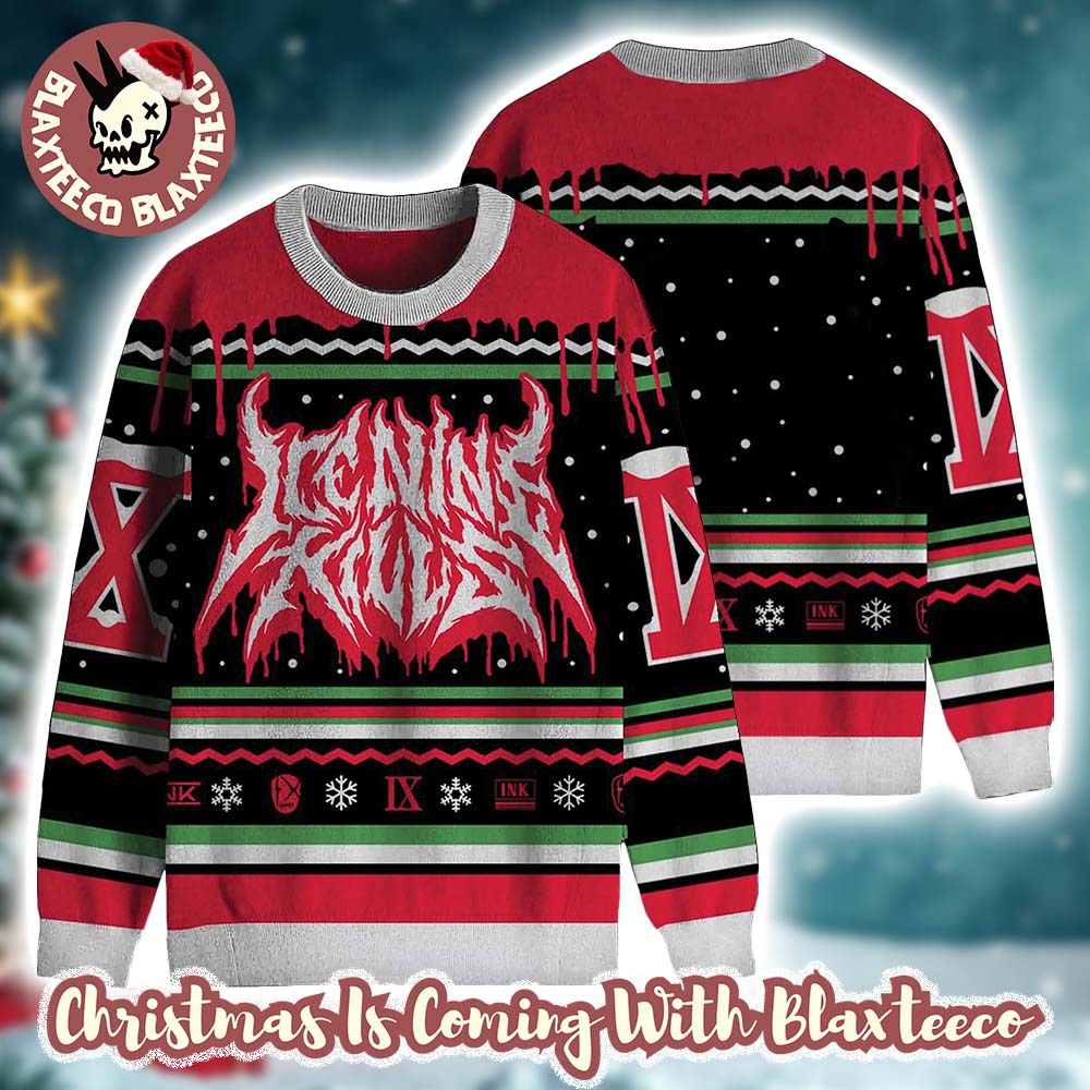 Ice Nine Kills Big Logo Horrorday Knitted Ugly Christmas Sweater Unisex T-shirt, Sweatshirt, Hoodie, Long Sleeve Tee - T-Shirt, Sweatshirt, Hoodie