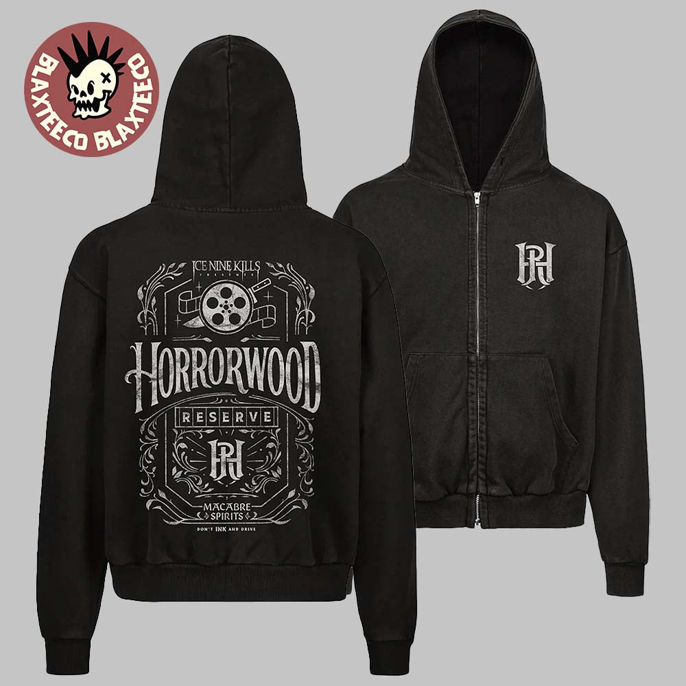 Ice Nine Kills Horrorwood Reserve Logo Zip Up Hoodie Unisex T-shirt, Sweatshirt, Hoodie, Long Sleeve Tee - T-Shirt, Sweatshirt, Hoodie
