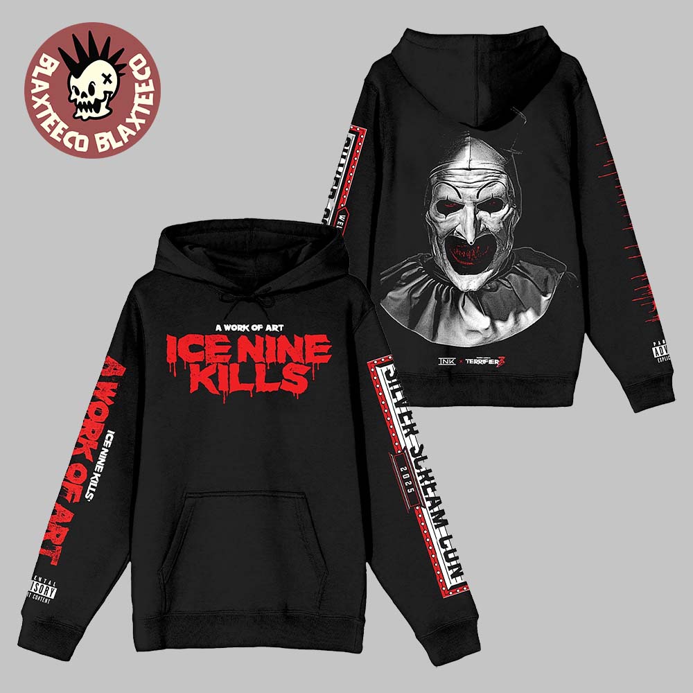 Ice Nine Kills Silver Scream Con London 2025 A Work Of Art Terrifier Hoodie Unisex T-shirt, Sweatshirt, Hoodie, Long Sleeve Tee - T-Shirt, Sweatshirt, Hoodie