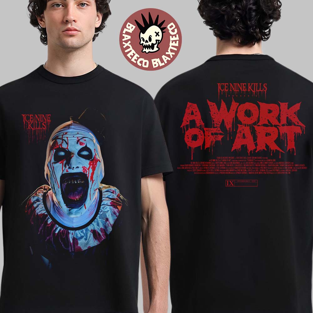 Ice Nine Kills Silver Scream Con London 2025 A Work Of Art Terrifier Scream Two Sided T-Shirt - T-Shirt, Sweatshirt, Hoodie