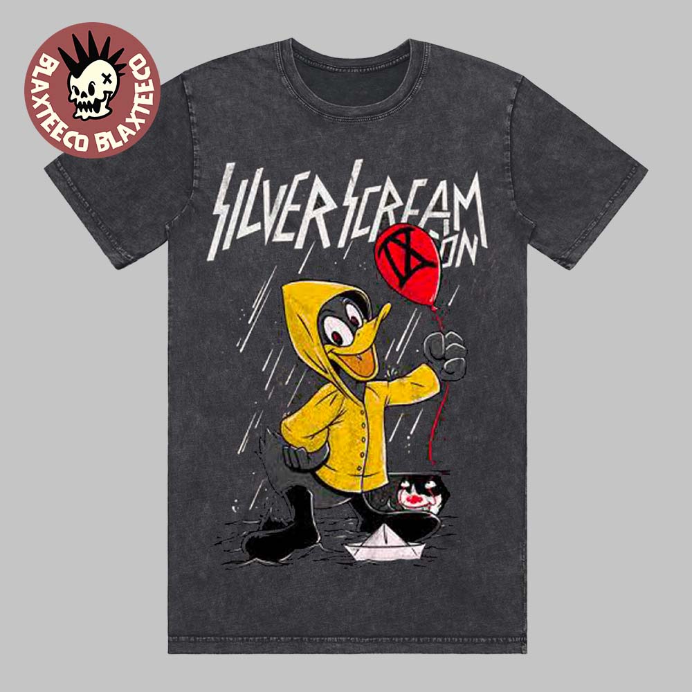 Ice Nine Kills Silver Scream Con London 2025 Donald Duck In IT Movie Washed T-Shirt Unisex T-shirt, Sweatshirt, Hoodie, Long Sleeve Tee - T-Shirt, Sweatshirt, Hoodie