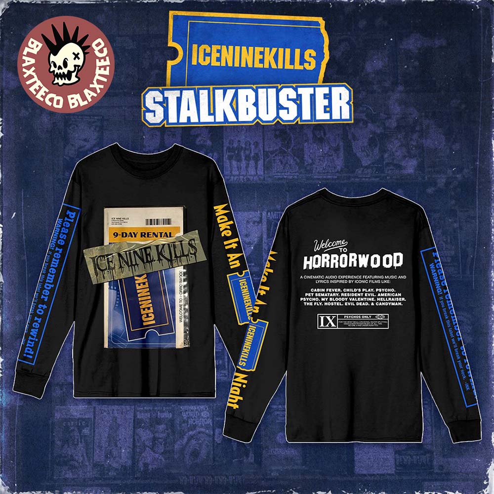 Ice Nine Kills Stalk Buster Night Mare On The Ninth 9 Day Rental Long Sleeve Tee Unisex T-shirt, Sweatshirt, Hoodie, Long Sleeve Tee - T-Shirt, Sweatshirt, Hoodie
