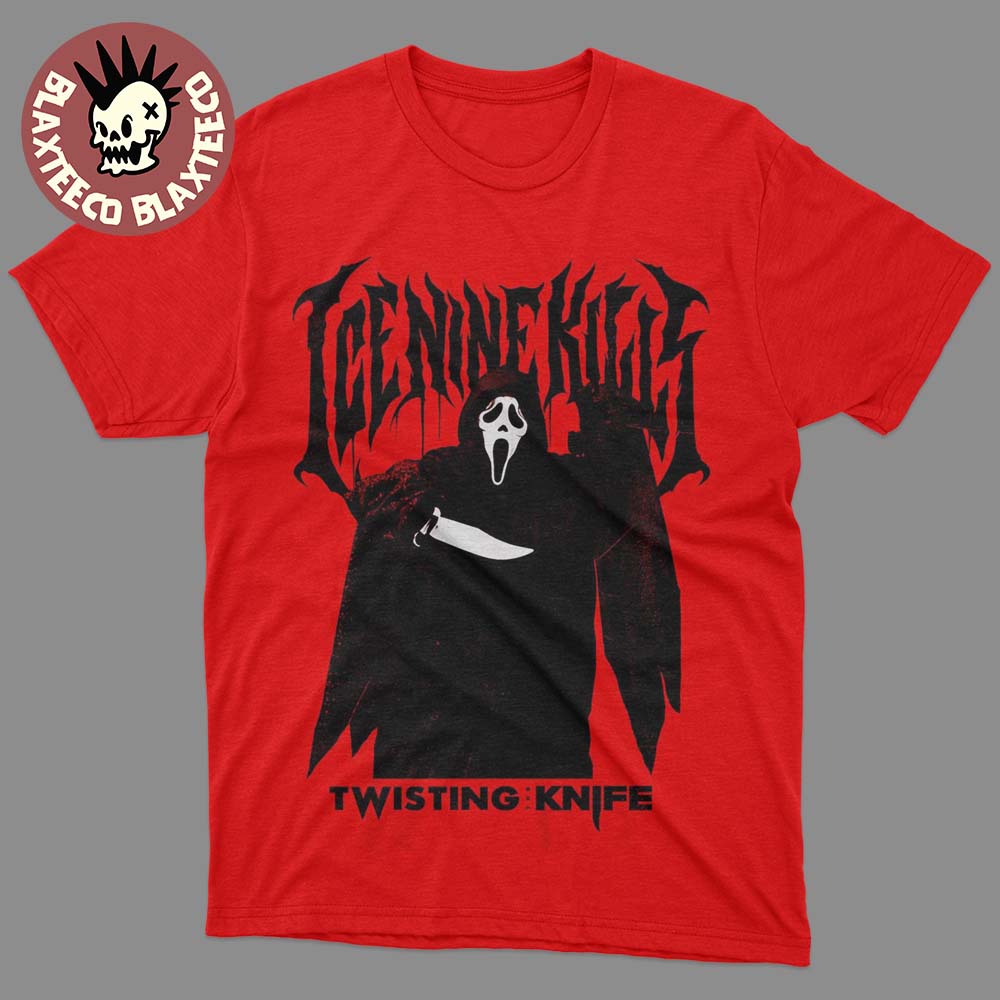 Ice Nine Kills X Ghost Face Scream 7 Twisting The Knife Portrait Hot Topic Exclusive T-Shirt - T-Shirt, Sweatshirt, Hoodie
