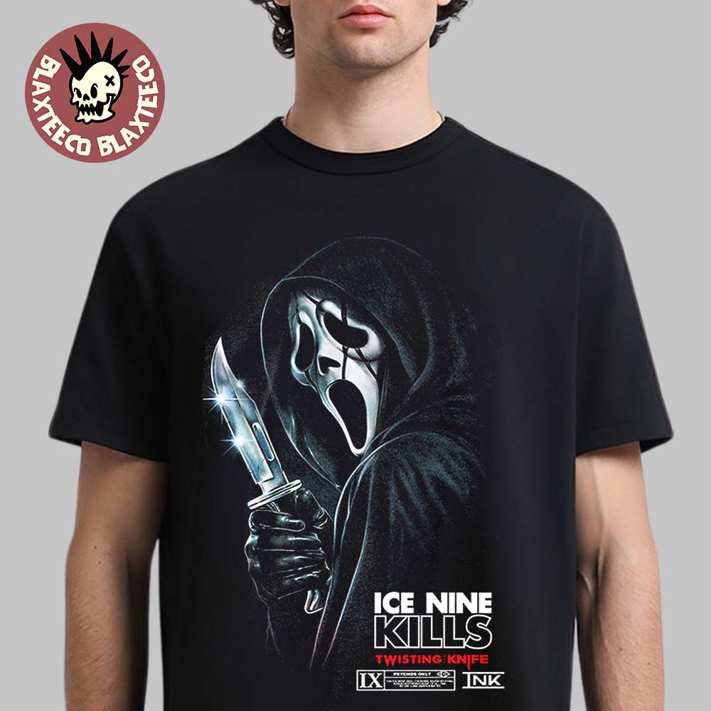 Ice Nine Kills X Scream 7 Nightmare On The Knife Part One Merch Twisting Knife Ghost Face Wrong Answer T-Shirt - T-Shirt, Sweatshirt, Hoodie