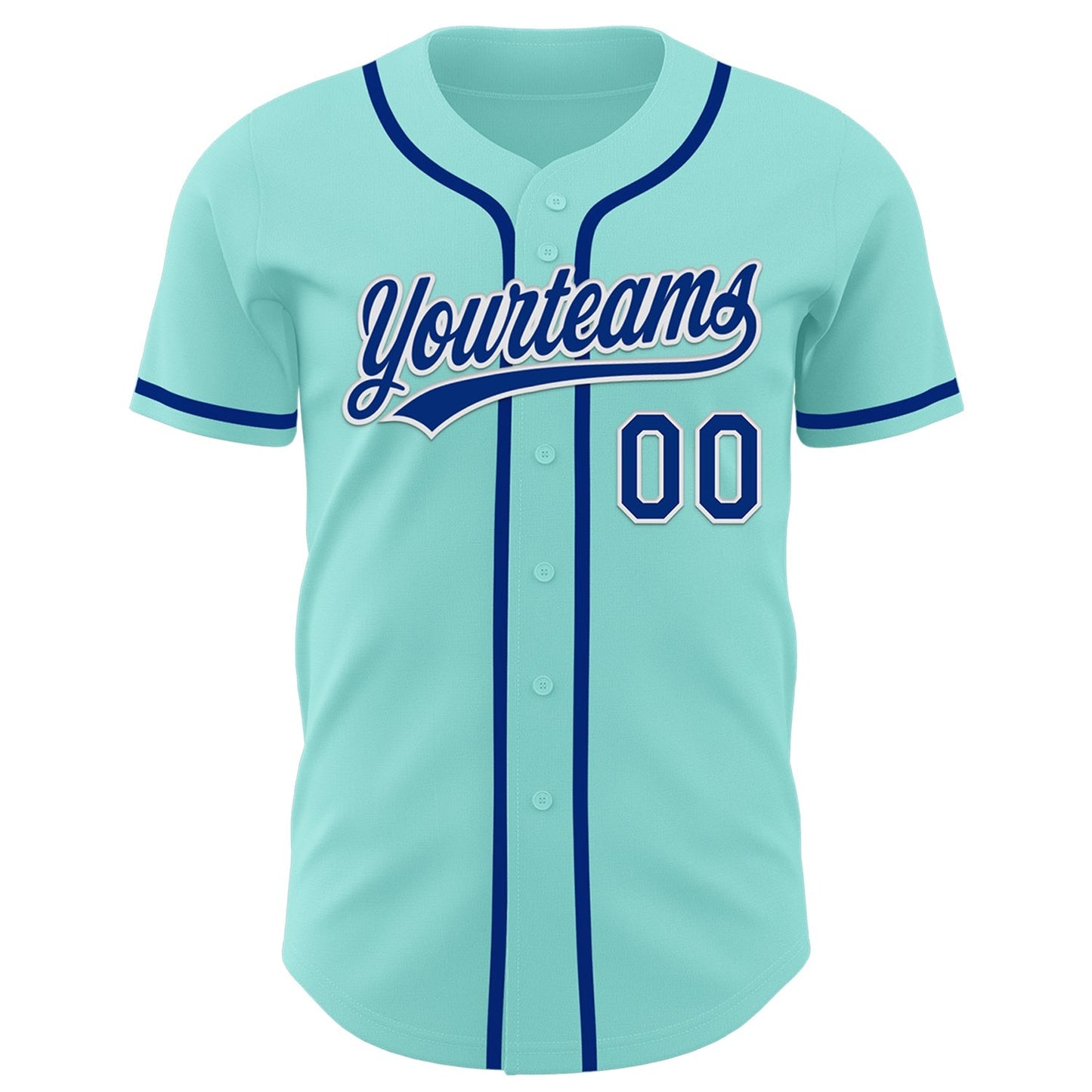 Custom Ice Blue Royal-White Authentic Baseball Jersey baseball jersey product view 2