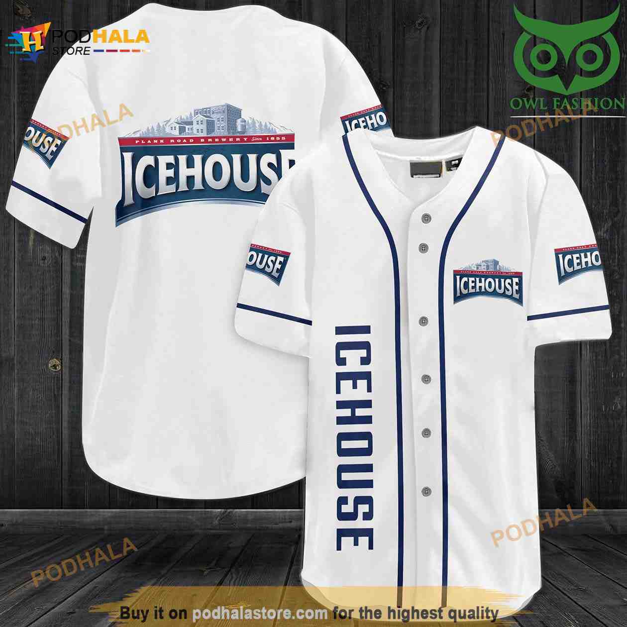 Icehouse White 3D Baseball Jersey Shirt baseball jersey product view 1