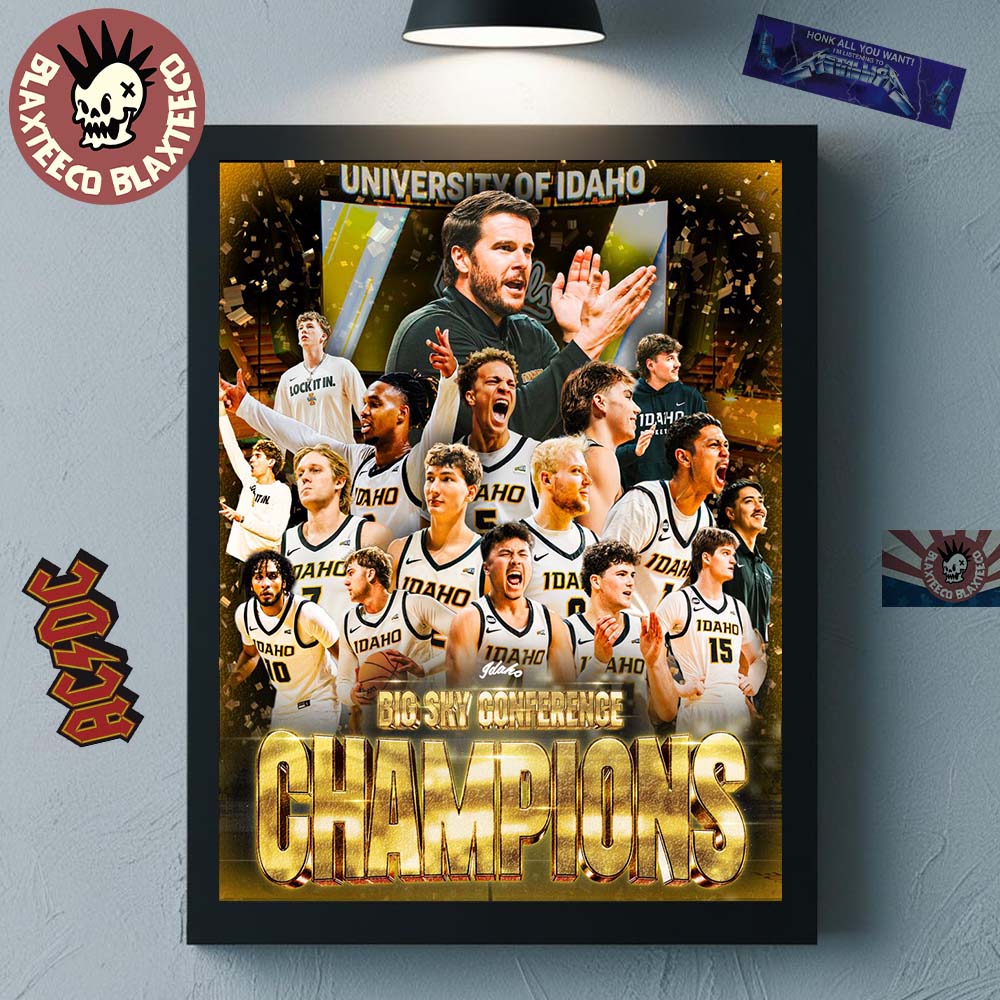 Idaho Vandals Mens Basketball 2026 Big Sky Conference Champions Home Decor Poster Canvas Unisex T-shirt, Sweatshirt, Hoodie, Long Sleeve Tee - T-Shirt, Sweatshirt, Hoodie