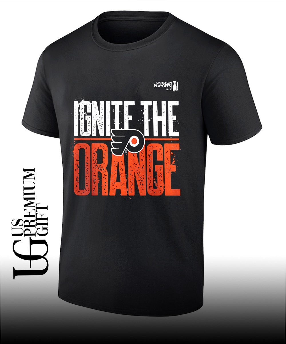 Ignite The Orange Philadelphia Flyers NHL 2026 Stanley Cup Playoffs slogan shirt Unisex T-shirt, Sweatshirt, Hoodie, Long Sleeve Tee - T-Shirt, Sweatshirt, Hoodie