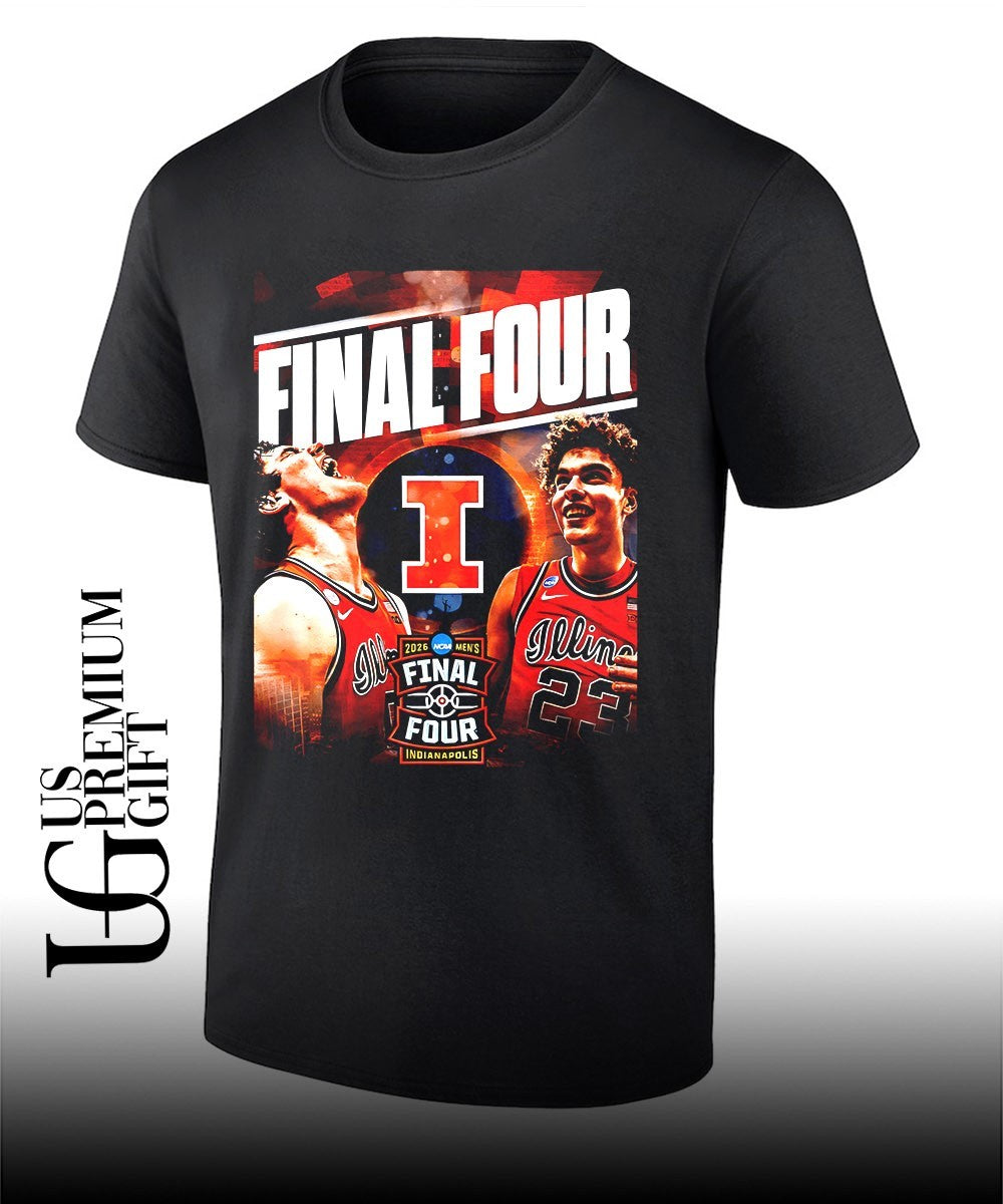 Illinois Fighting Illini Final Four NCAA 2026 poster shirt Unisex T-shirt, Sweatshirt, Hoodie, Long Sleeve Tee - T-Shirt, Sweatshirt, Hoodie