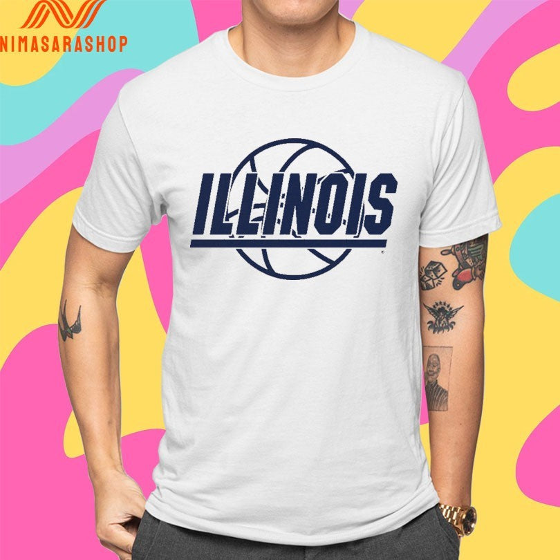 Illinois Fighting Illini Men's Basketball Retro Logo - Adult & Kids T-Shirts, Sweatshirts & Hoodies apparel design preview 4