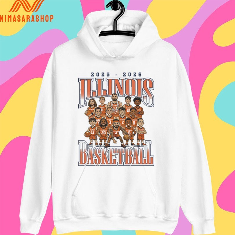 Illinois Fighting Illini Men's Basketball Team - Adult & Kids T-Shirts, Sweatshirts & Hoodies apparel design preview 2