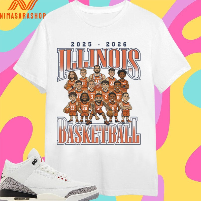 Illinois Fighting Illini Men's Basketball Team - Adult & Kids T-Shirts, Sweatshirts & Hoodies apparel design preview 1