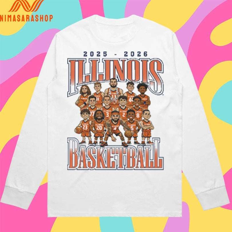 Illinois Fighting Illini Men's Basketball Team - Adult & Kids T-Shirts, Sweatshirts & Hoodies apparel design preview 3