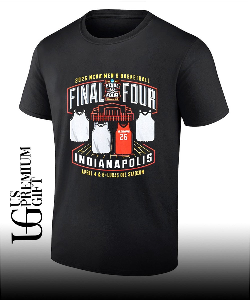 Illinois Fighting Illini NCAA Mens basketball NCAA 2026 Final Four 4-Team shirt Unisex T-shirt, Sweatshirt, Hoodie, Long Sleeve Tee - T-Shirt, Sweatshirt, Hoodie