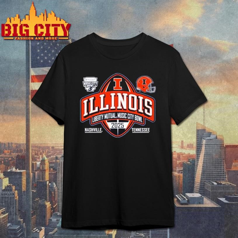 Illinois Football Adult 2025 Music City Bowl Shirt Unisex T-shirt, Sweatshirt, Hoodie, Long Sleeve Tee - T-Shirt, Sweatshirt, Hoodie