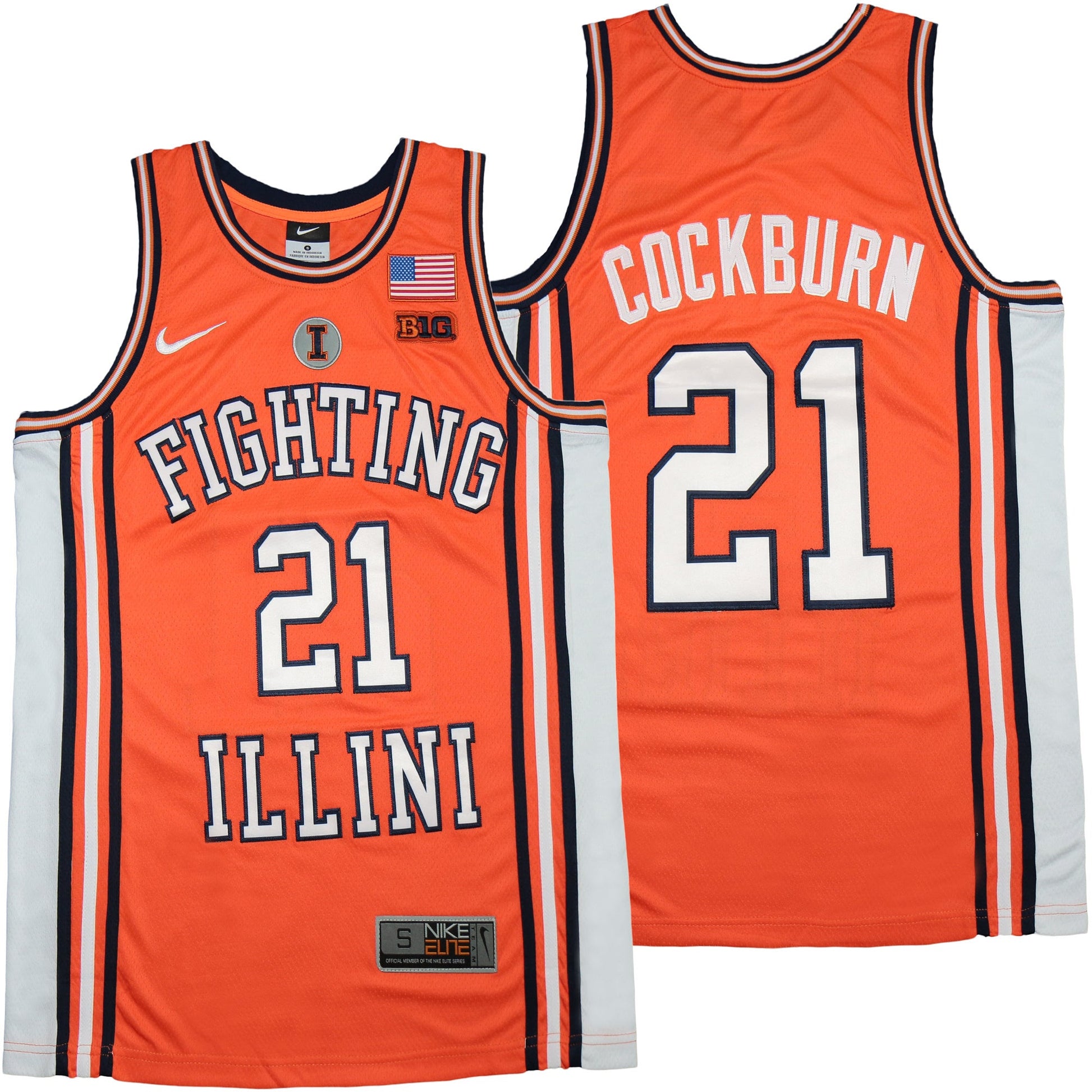 Illinois Fighting Illini #21 Kofi Cockburn Style 2 College Football Jersey football jersey product view 1