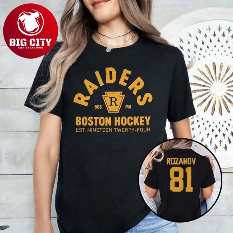 Ilya Rozanov 81 Boston Raiders Two Sided Shirt Unisex T-shirt, Sweatshirt, Hoodie, Long Sleeve Tee - T-Shirt, Sweatshirt, Hoodie