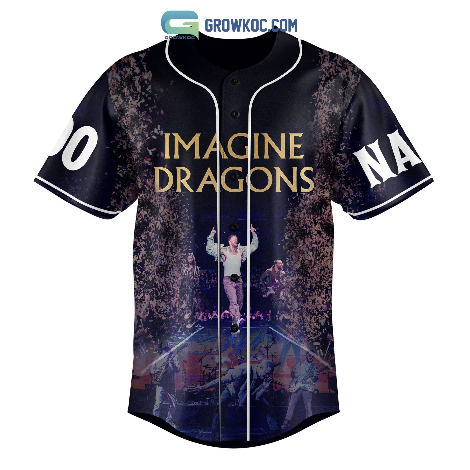 Imagine Dragons There’s Magic In My Bones I Got This Feeling In My Soul Personalized Baseball Jersey baseball jersey product view 2