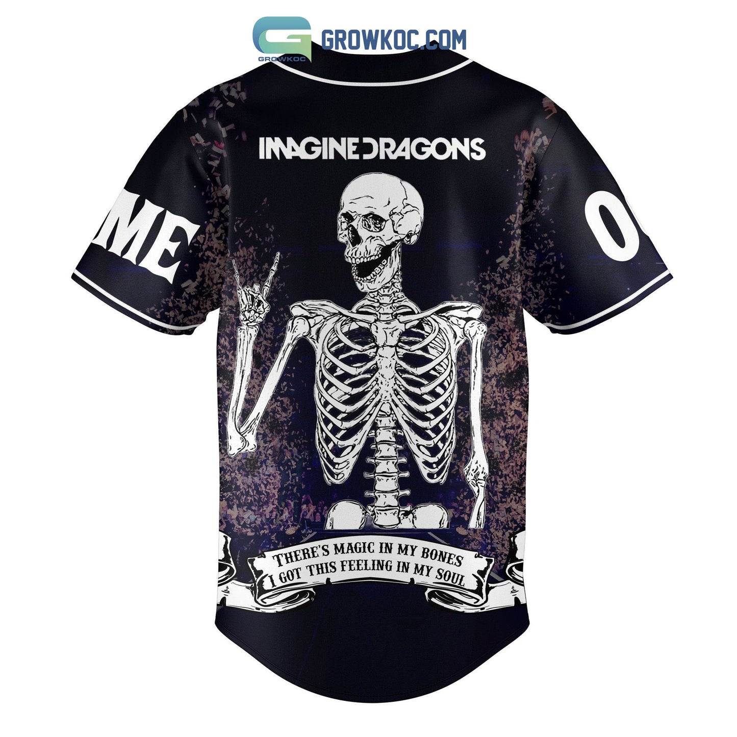 Imagine Dragons There’s Magic In My Bones I Got This Feeling In My Soul Personalized Baseball Jersey baseball jersey product view 3