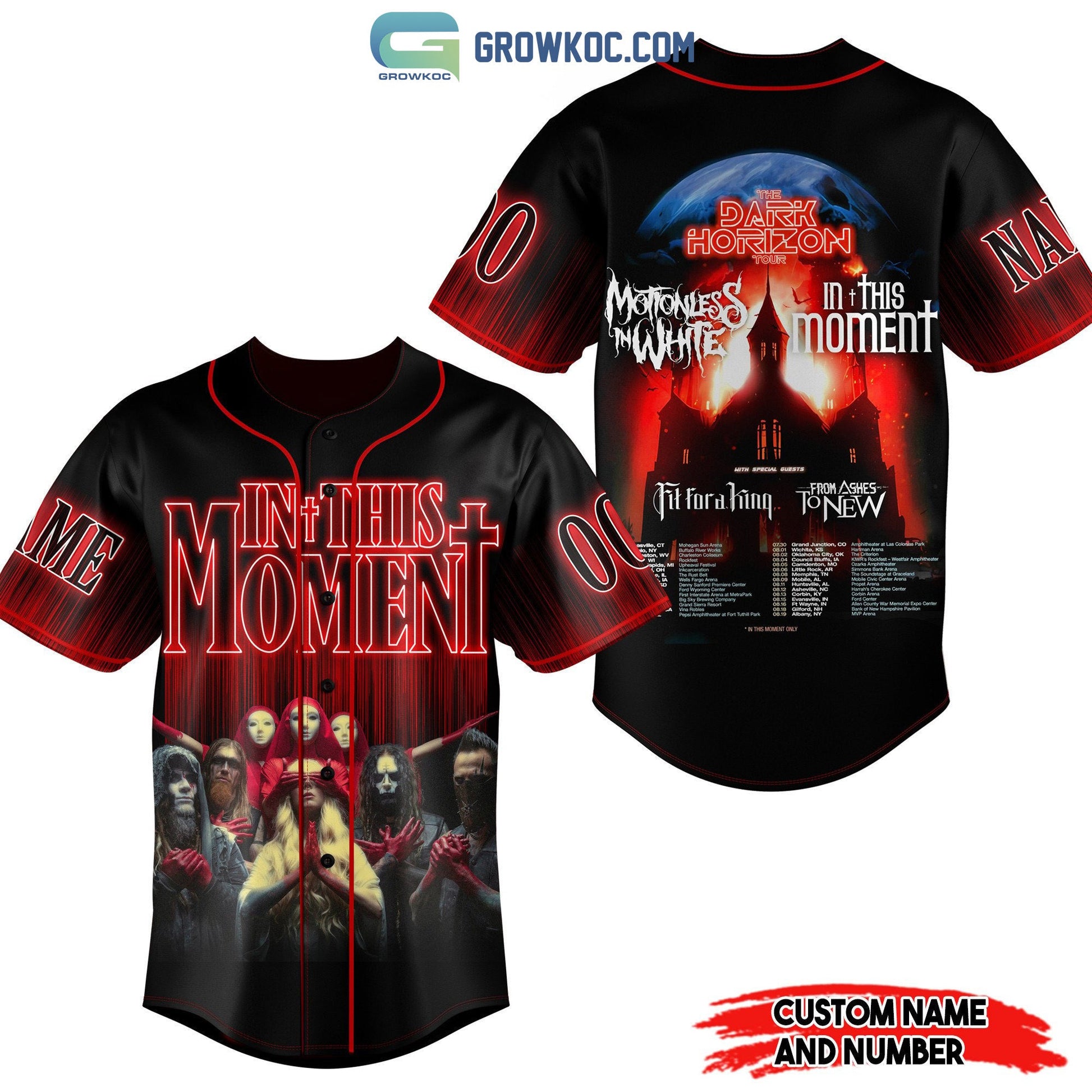 In This Moment The Dark Horizon Tour Motionless In White Personalized Baseball Jersey baseball jersey product view 1