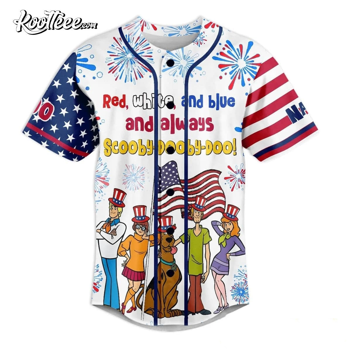 Independence Day Red White And Blue And Always Scooby-Doo Baseball Jersey baseball jersey product view 1