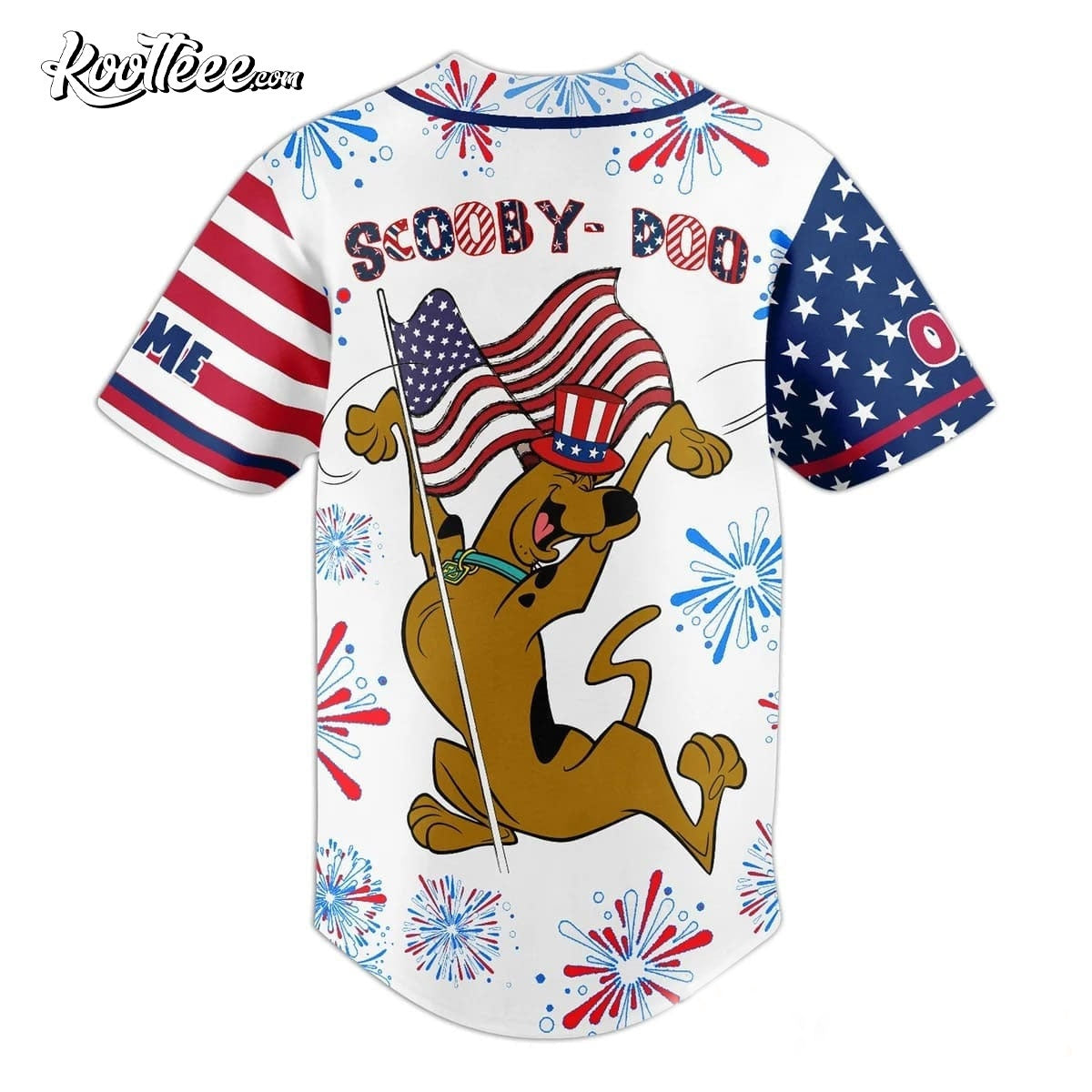 Independence Day Red White And Blue And Always Scooby-Doo Baseball Jersey baseball jersey product view 2