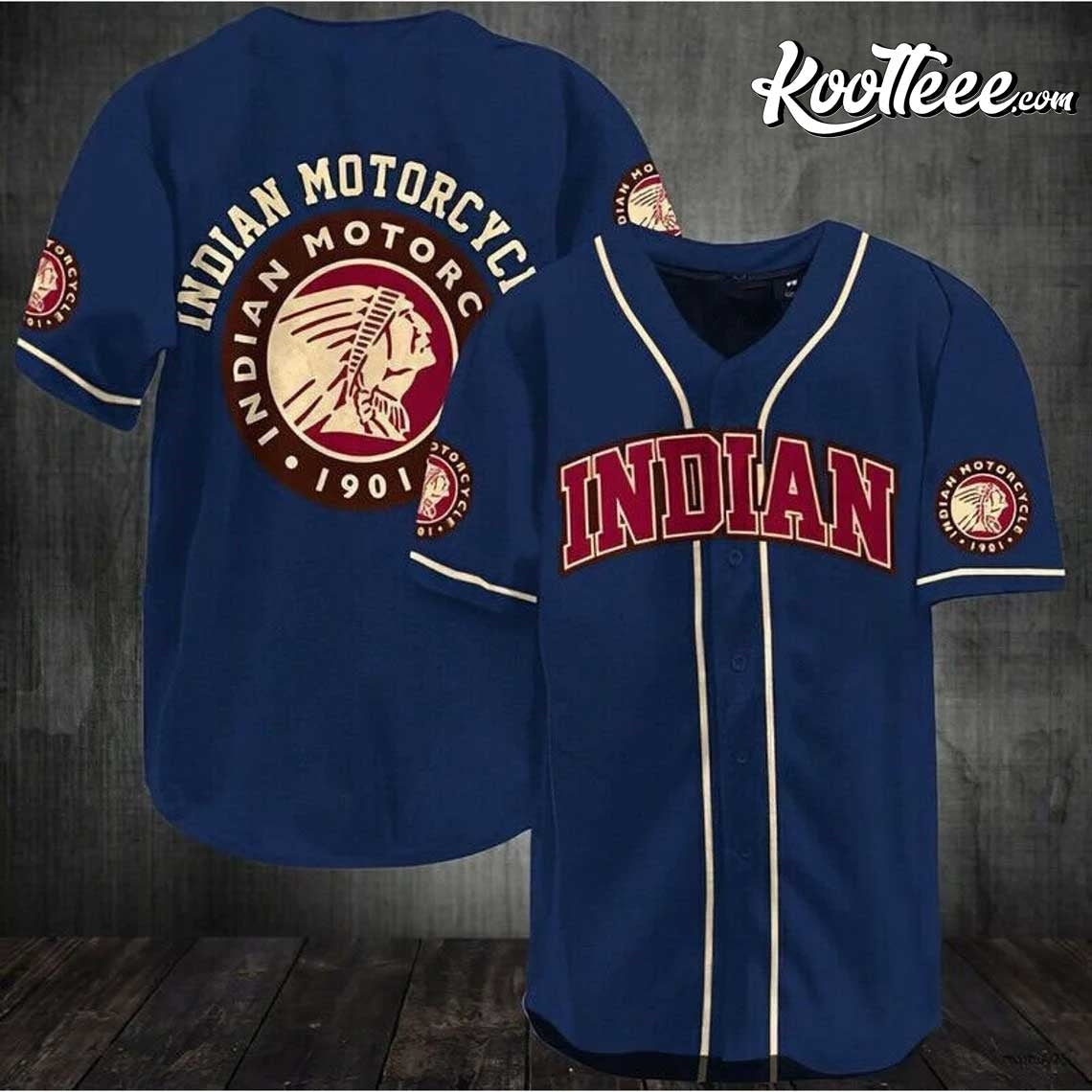 Indian Motorcycle 1901 Baseball Jersey baseball jersey product view 1