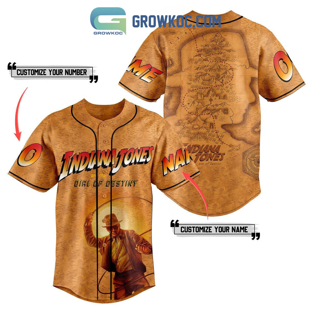 Indiana Jones Adventure Awaits Dr Jones Expeditions Personalized Baseball Jersey baseball jersey product view 1