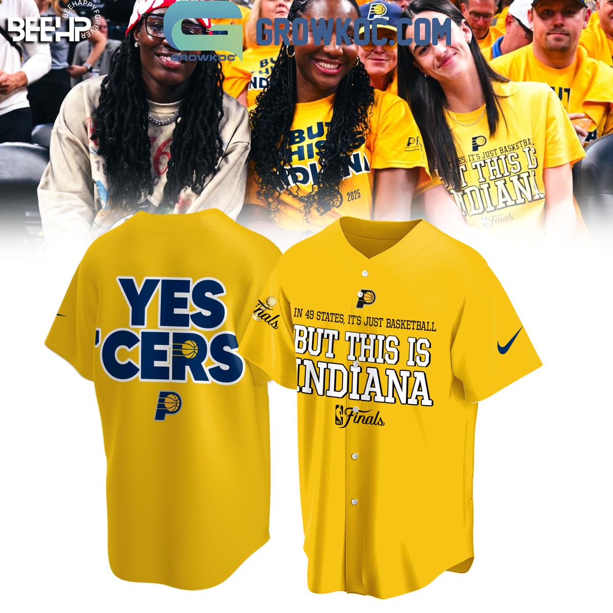Indiana Pacers Yes Cers But This Is Indiana NBA Finals 2025 Baseball Jersey baseball jersey product view 1