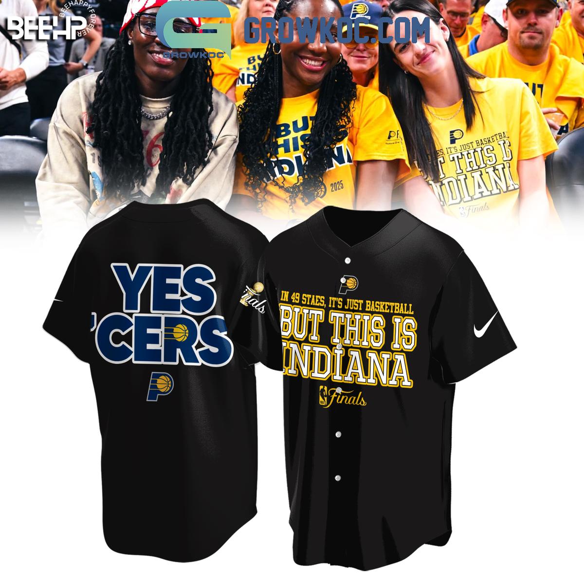 Indiana Pacers Yes Cers But This Is Indiana NBA Finals 2025 Baseball Jersey baseball jersey product view 2