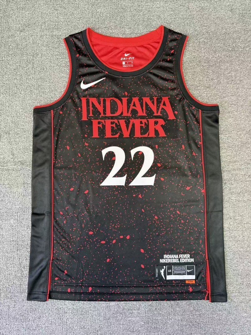 Indiana Fever #22 Clark wnba Team Black Red Style 2 College Football Jersey football jersey product view 1