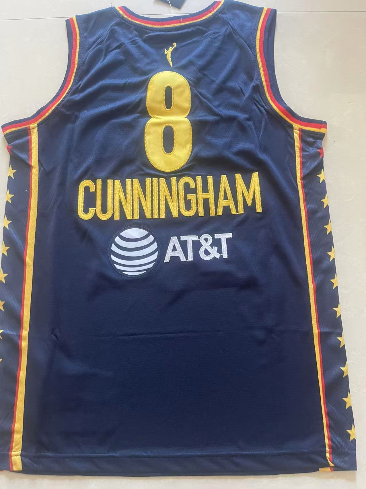 Indiana Fever #8 Sophie Cunningham 8 # Navy Style 1 College Football Jersey football jersey product view 1