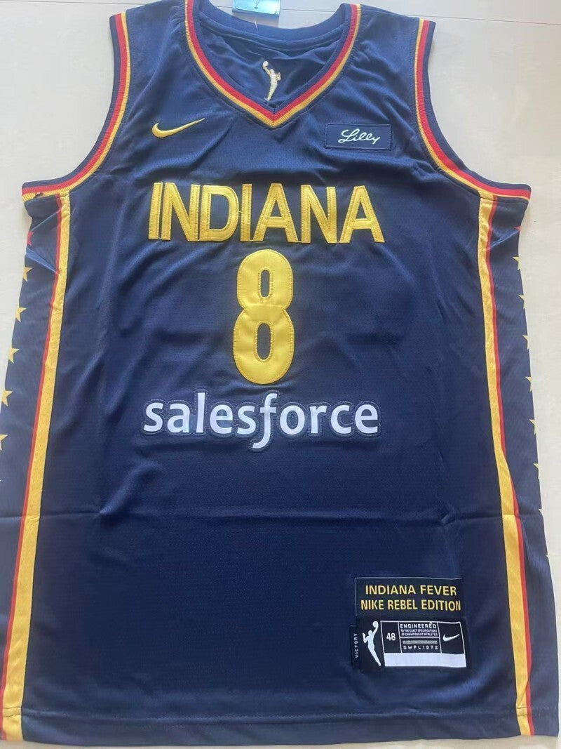 Indiana Fever #8 Sophie Cunningham 8 # Navy Style 2 College Football Jersey football jersey product view 1